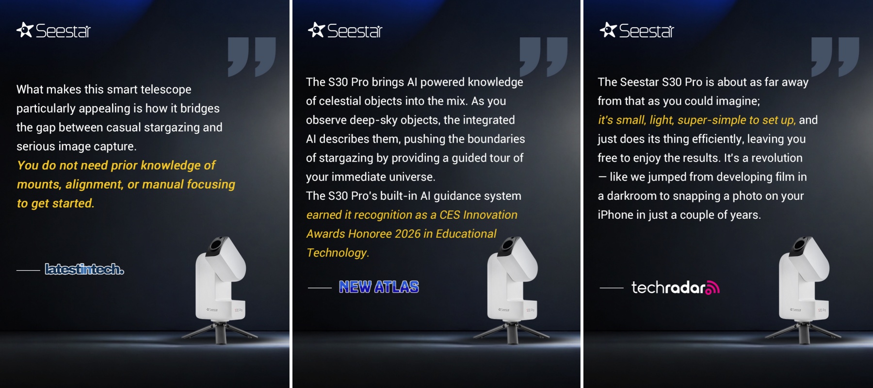 Seestar S30 Pro - ZWO Official Store | Make Astrophotography Easy